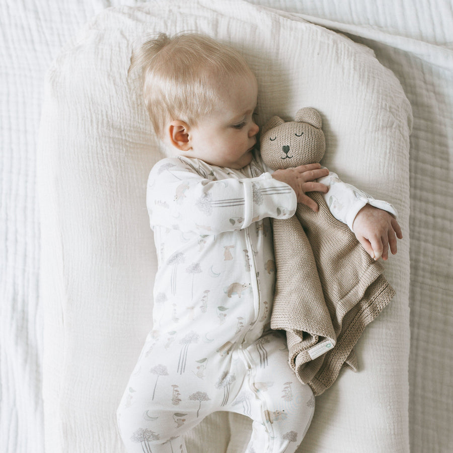 Kays+Kins Organic Knit Toy - Cosy Cubby bear