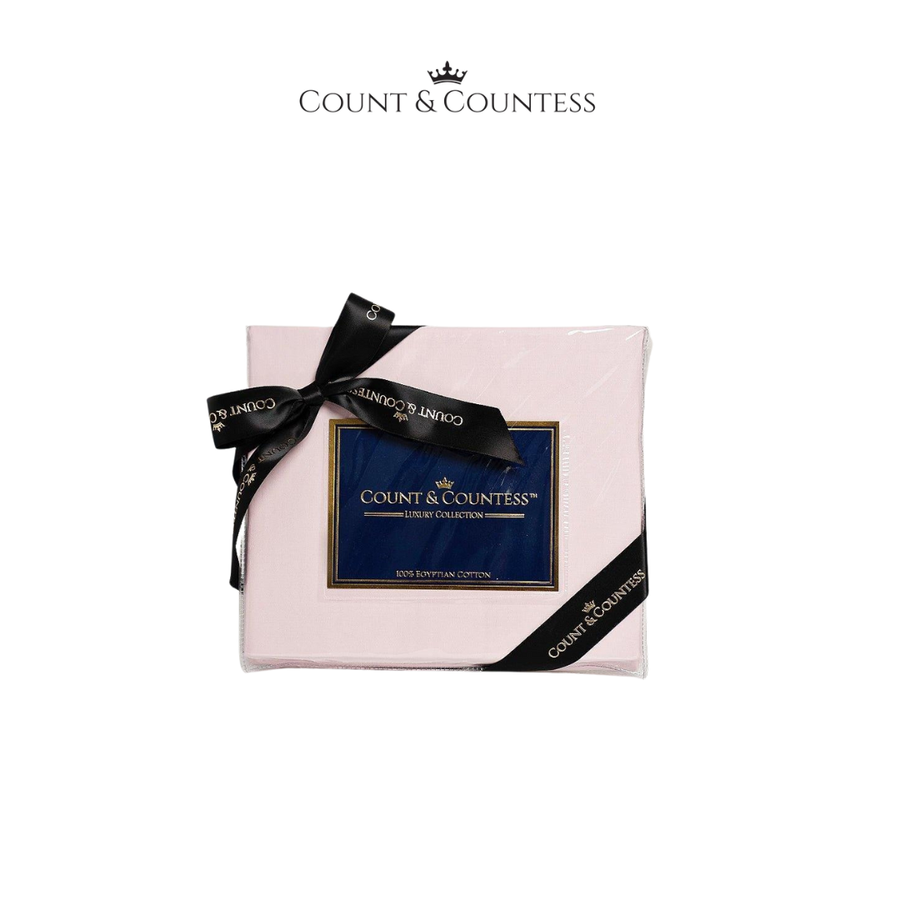 Count & Countess Egyptian Cotton Cot Fitted Sheet - Cradle Pink (Set of 2) - Happikiddo.com