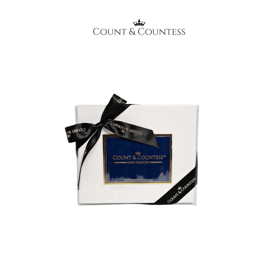 Count & Countess Egyptian Cotton Cot Fitted Sheet - Royal White (Set of 2) - Happikiddo.com