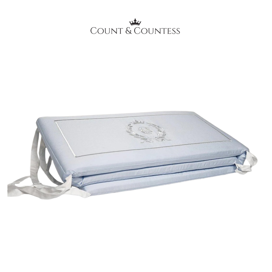 Count & Countess Egyptian Cotton Cot Bumpers  - Dreamy Blue