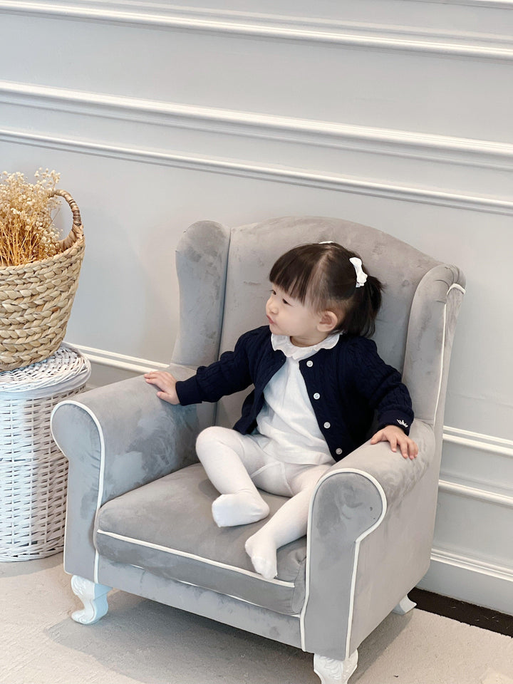 Count & Countess Organic Cotton Cable-Knit Cardigan - Navy