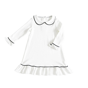 Count & Countess Pima Cotton Girl's Sleep Dress - Classic White
