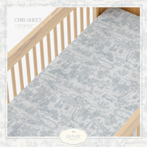 Cosoco Kids Estate Crib Sheet - Estate Blue