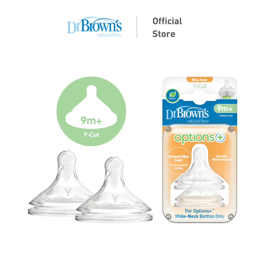 Dr. Brown's Y-Cut Silicone Wide-Neck Options+ Teat, 2-Pack