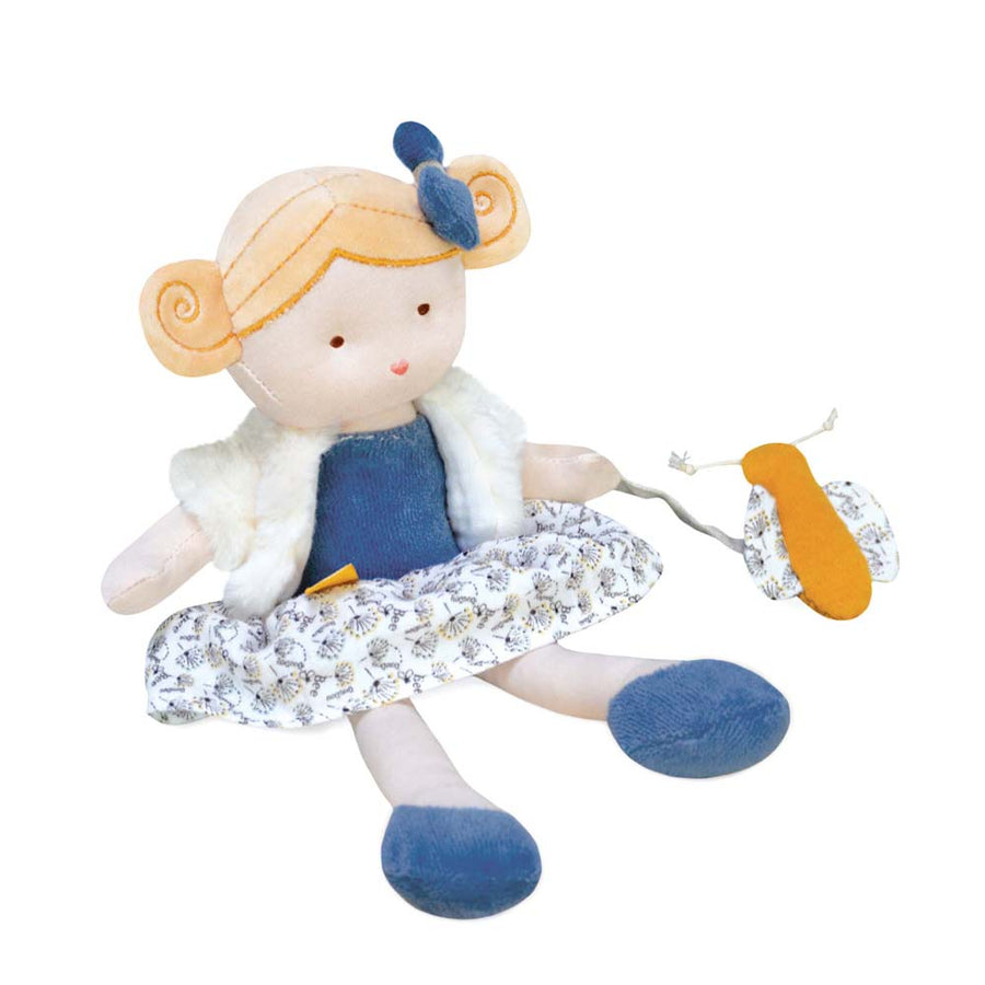 Jolijou organic cotton doll Pollen, 25cm, holding a fabric bee