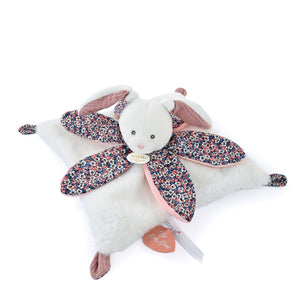 Doudou et Compagnie Boh'Aime pink rabbit petal comforter, 27 cm