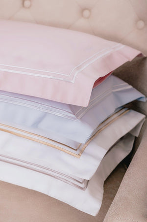 Count & Countess Egyptian Cotton Baby Pillow Cases stacked in all four colourways