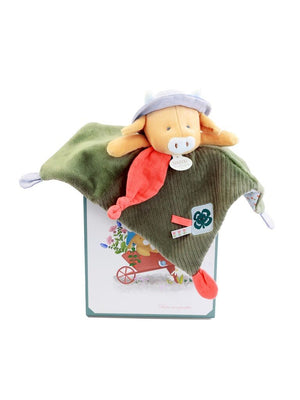 Aneth the Cow comforter with its gift box