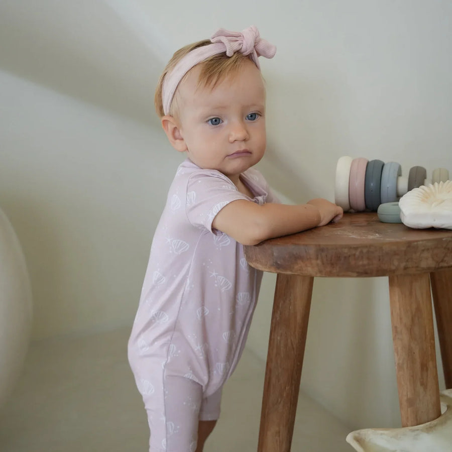 Joey&Mom bamboo-cotton romper in Pink Shores