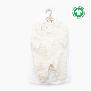 Bistyle Organic Daisy Flowers 4-Piece Organic Cotton Baby Wear 3-6M