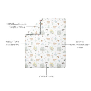 Woodland Citrus bamboo baby duvet laid flat