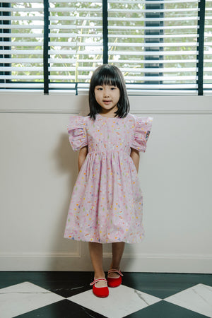 Maison Q Unicorn Reverie Reversible Flared Sleeves Dress