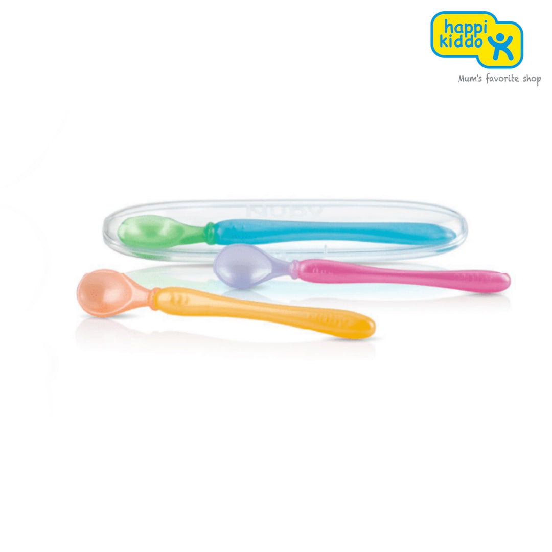 Nuby Easy go PP Spoons and travel case (3pcs) Random Colour