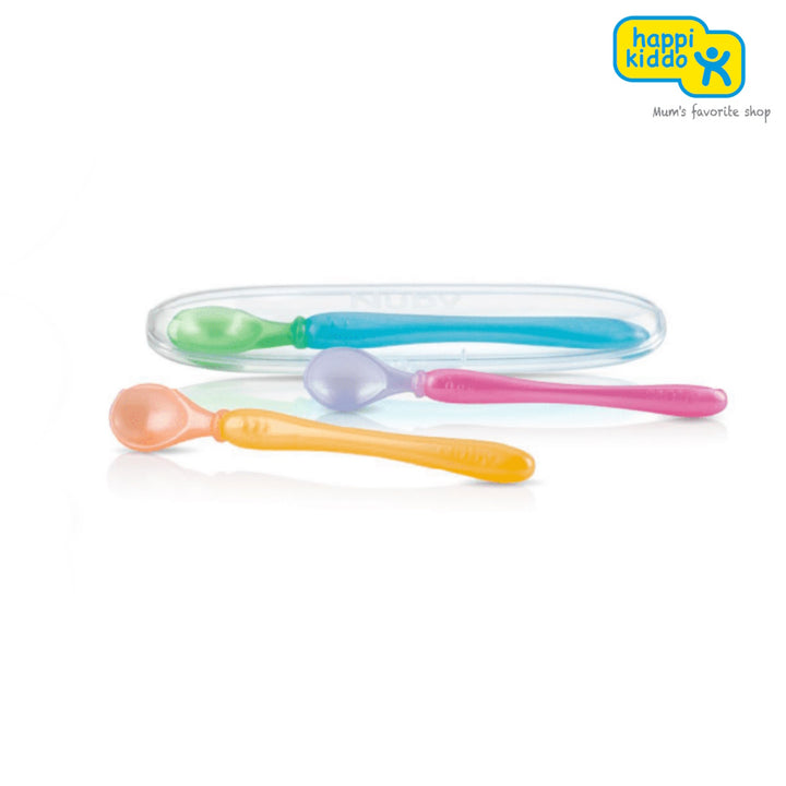 Nuby Easy go PP Spoons and travel case (3pcs) Random Colour