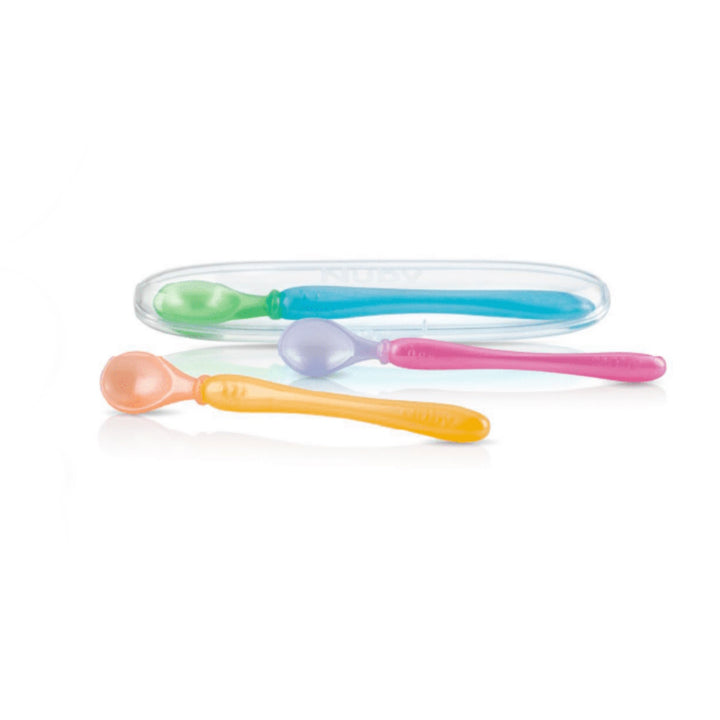Nuby Easy go PP Spoons and travel case (3pcs) Random Colour