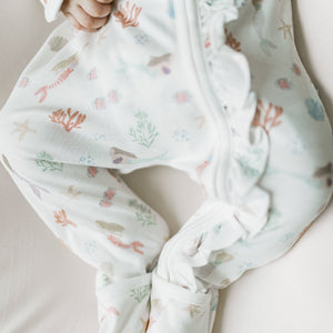 KAYS + KINS Frilled Growsuit - Little Mermaids - 0-3M