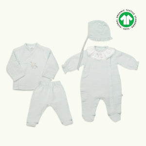 Bistyle Organic Flower & Sage 4-Piece Organic Cotton Baby Wear 3-6M