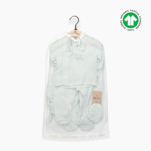 Bistyle Organic Flower & Sage 4-Piece Organic Cotton Baby Wear 3-6M