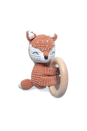 Maison Q Clever Fox Crocheted Baby Rattle