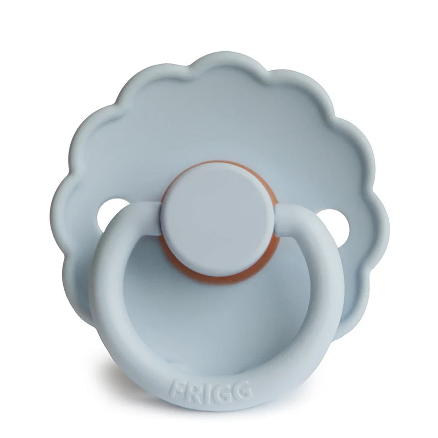 FRIGG Daisy natural rubber latex pacifier in Powder Blue, Size 2