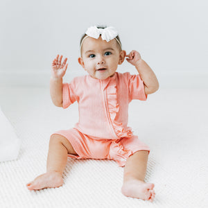 KAYS + KINS Pointelle Zipsuit - Bloom - 12-18M