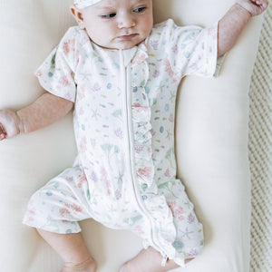 KAYS + KINS Frilled Zipsuit - Seabloom - 12-18M