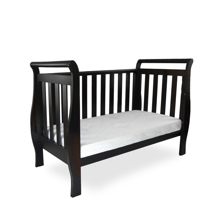 BABYHOOD GEORGIA SLEIGH COT (ENGLISH OAK) + MY FIRST INNERSPRING MATTRESS WITH VENTS