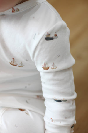 Twinkle Planet Sailor Blue sailboat print detail