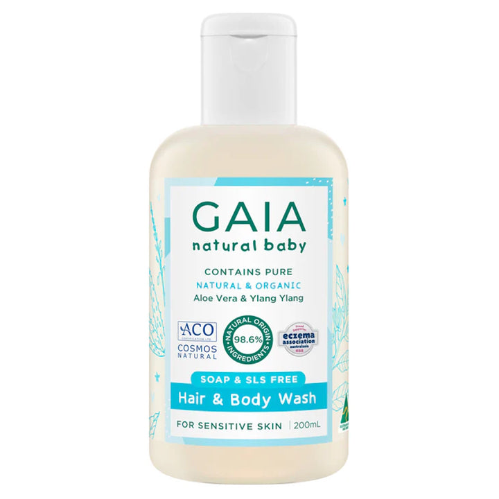 Gaia Natural Baby Hair & Body Wash - Aloe Vera & Ylang Ylang