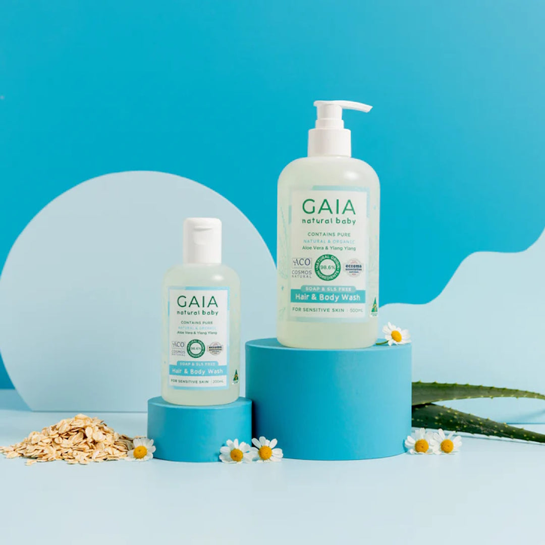 Gaia Natural Baby Hair & Body Wash - Aloe Vera & Ylang Ylang