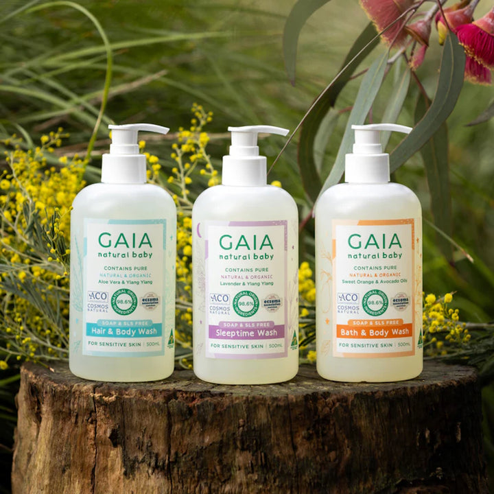 Gaia Natural Baby Hair & Body Wash - Aloe Vera & Ylang Ylang