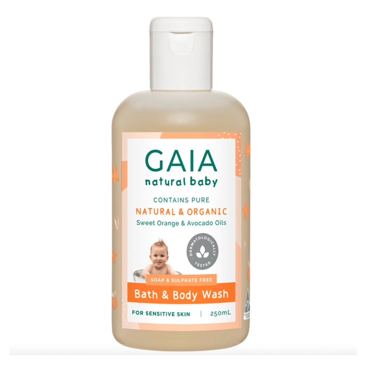 Gaia Natural Baby Bath & Body Wash - Sweet Orange & Avocado Oils