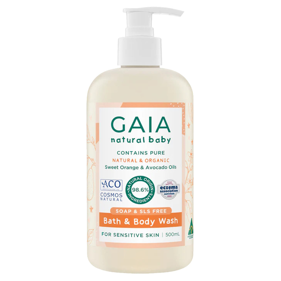 Gaia Natural Baby Bath & Body Wash - Sweet Orange & Avocado Oils