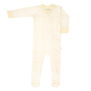 KAYS + KINS Growsuit in Sunplaid print, cuffs open