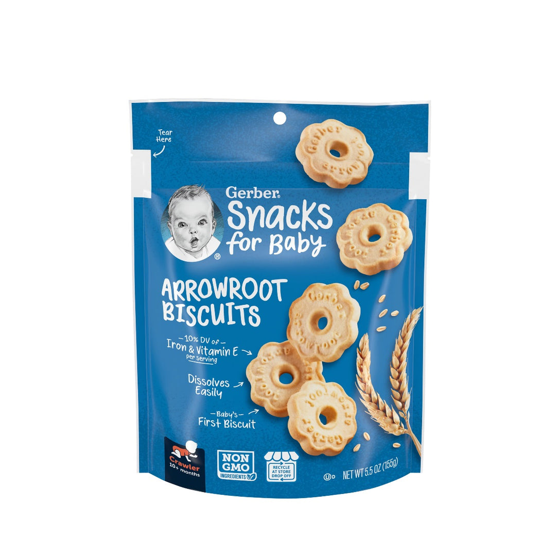 Gerber Arrowroot Biscuits, 5.5 oz (10m+)