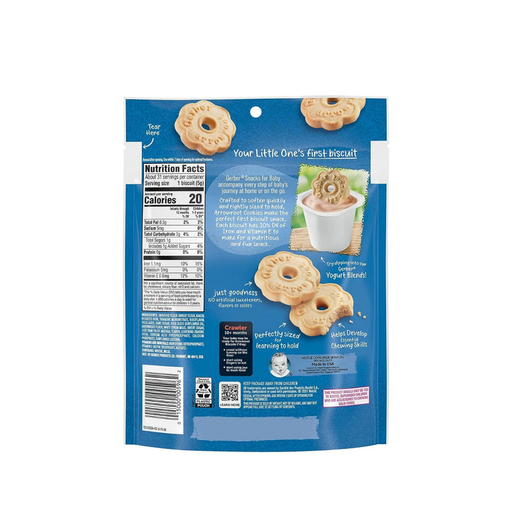 Gerber Arrowroot Biscuits, 5.5 oz (10m+)
