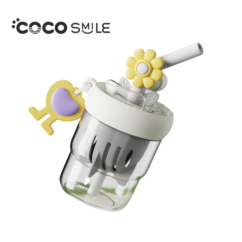 COCO SMILE Flower Rotating Portable Cup 550ml in White
