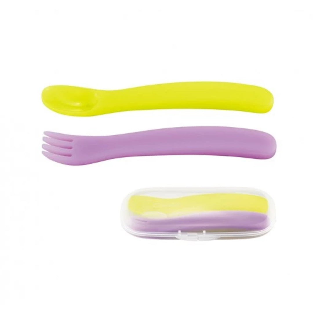 Combi Baby Label Spoon & Fork Set With Case