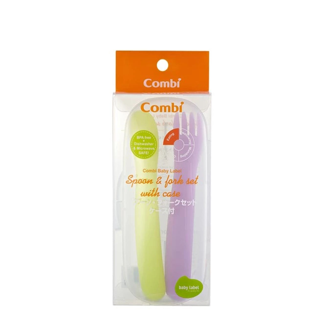 Combi Baby Label Spoon & Fork Set With Case