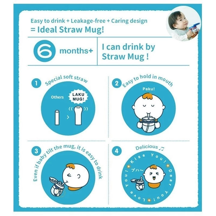 Combi Baby Lakumug Straw 340ml Step 3