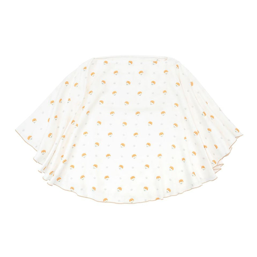 Granny Ben TENCEL muslin pocket poncho in the Happy Shiba print