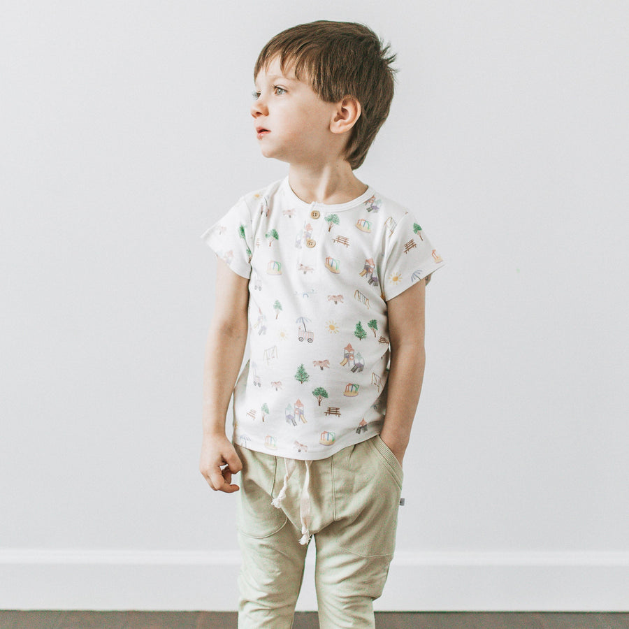 KAYS + KINS Henley Tee - Sunny Park