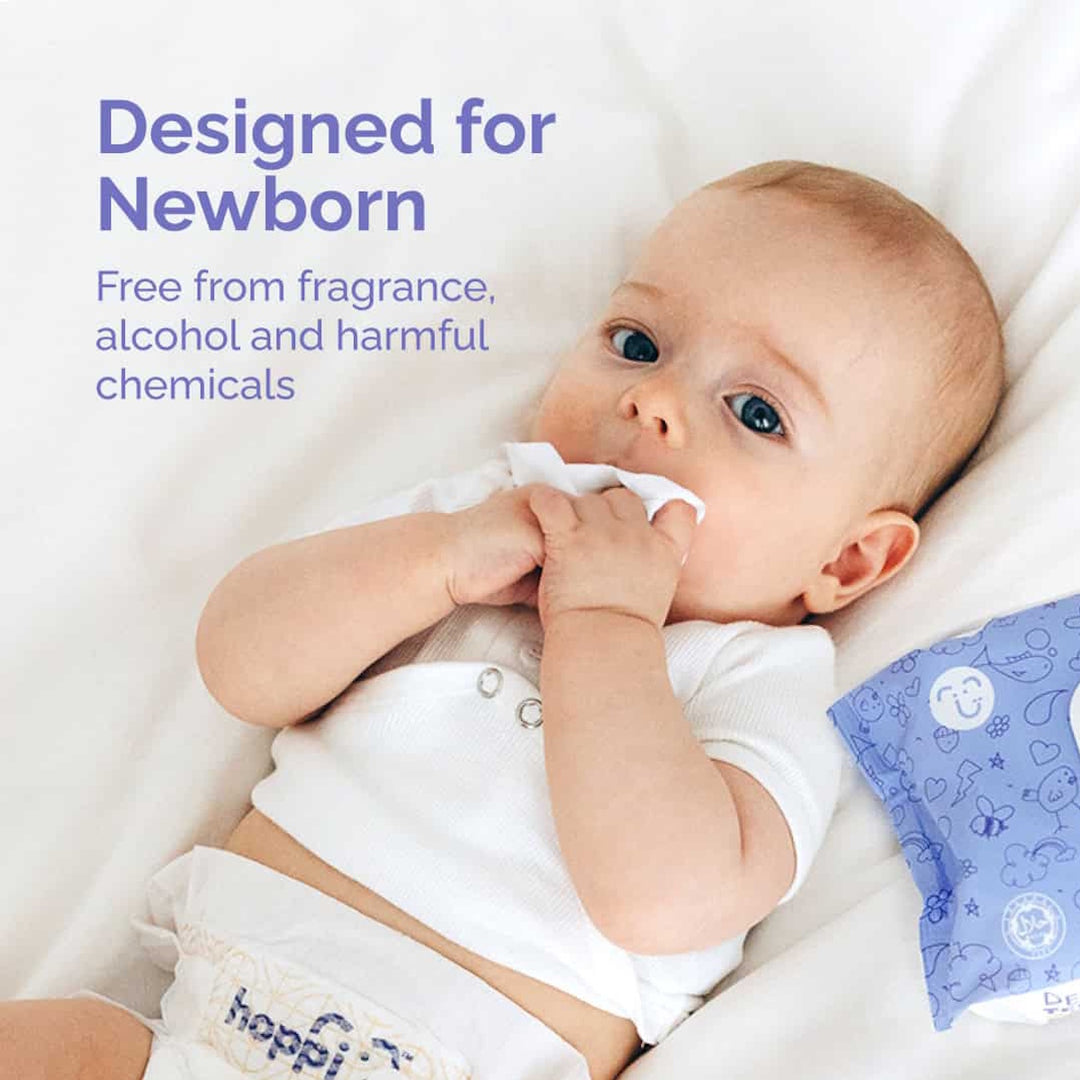Hoppi 99% Premium Water Baby Wipes (20 wipes x 5 packs)