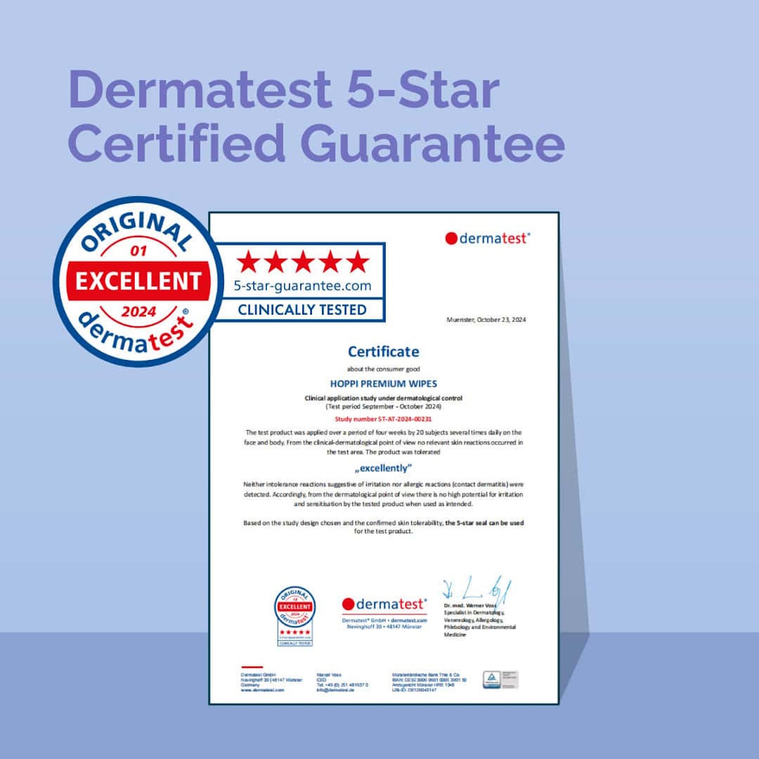 Hoppi 99% Premium Water Baby Wipes (20 wipes x 5 packs)