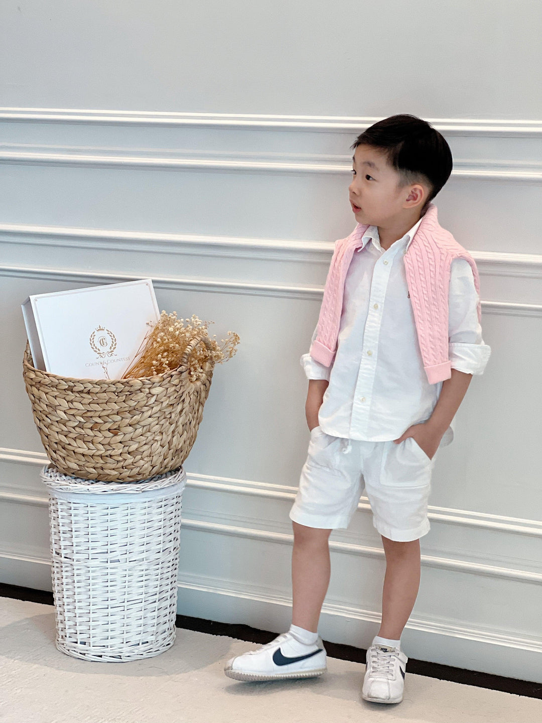 Count & Countess Organic Cotton Cable-Knit Baby Cardigan - Pink