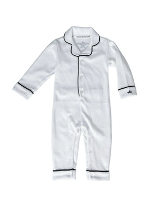 Count & Countess Baby Pima Romper Sleepsuit in Classic White