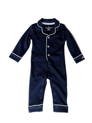 Count & Countess Baby Pima Romper Sleepsuit in Urban Navy