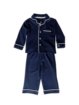 Count & Countess Kids Pima Loungewear Pyjamas in Urban Navy, two-piece set