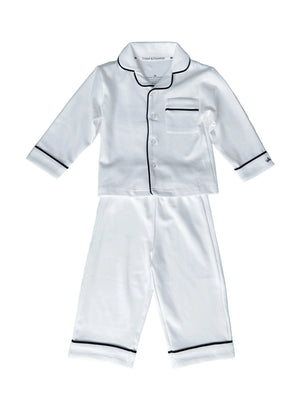 Count & Countess Kids Pima Loungewear Pyjamas in Classic White, two-piece set