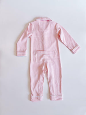 Ballet Pink Pima romper sleepsuit, back view